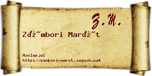 Zámbori Marót névjegykártya